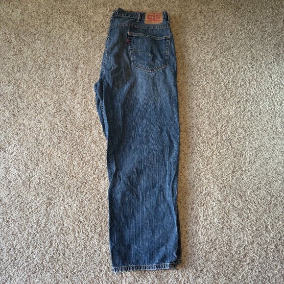Levis 550 W42 L30 Distressed Blue Denim Jeans - Picture 6 of 14